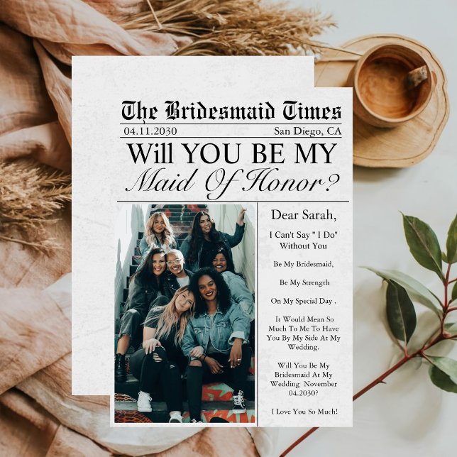 Convites Proposta exclusiva de Madrinha de casamento de fot (Criador carregado)