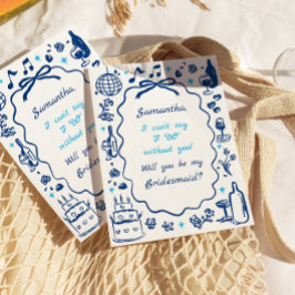 Convites Proposta manuscrita de Bridesmaid de champanhe