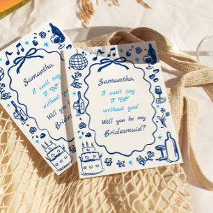 Convites Proposta manuscrita de Bridesmaid de champanhe