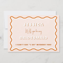 Convites Proposta Retro Wavy Terracotta Foto Bridesmaid