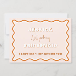 Convites Proposta Retro Wavy Terracotta Foto Bridesmaid