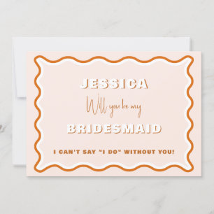 Convites Proposta Retro Wavy Terracotta Foto Bridesmaid