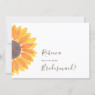 Convites Proposta Rustic Sunflower Bridesmaid