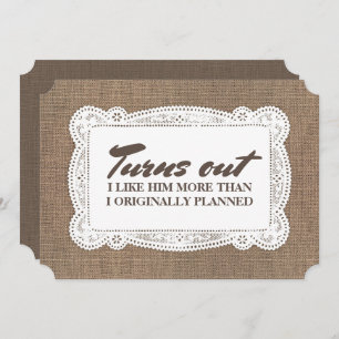 Convites Proposta rústica engraçada da dama de