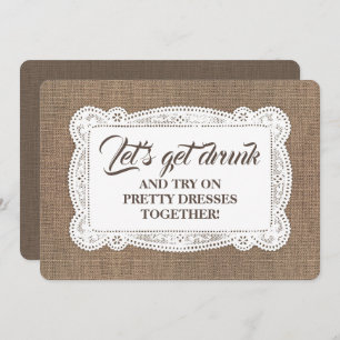 Convites Proposta rústica engraçada da dama de