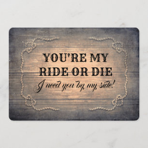 Convites Proposta rústica engraçada da dama de