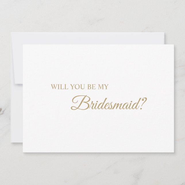 Convites Proposta Simples de Bridesmaid da Caligrafia Doura (Frente)