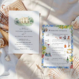 Convites Propriedade Elegante Fim de Semana de Casamento