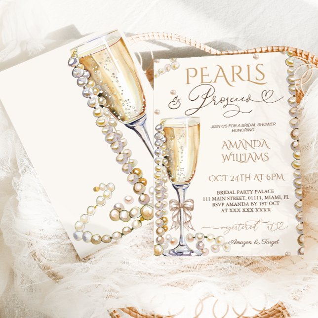 Convites Prosecco Champanhe Boho Elegante Chás de Noiva  (Criador carregado)