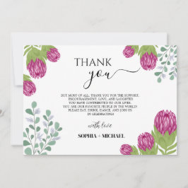 Convites Protea Flower Garden Obrigado Casamento