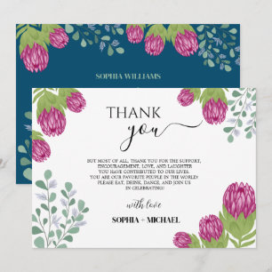 Convites Protea Flower Garden Obrigado Casamento