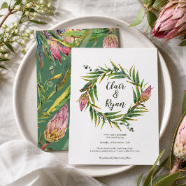 Convites Protea Nativa Australiana Casamento Eucalipto