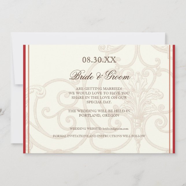 Convites Protea Vermelha Hummingbird - Salve a Data (Frente)