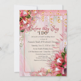 Convites Proteína Fuchsia com Blush e Chá de casamento Dour