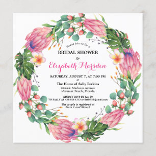 Convites Proteína Tropical Rosa Verde Chá de panela Flora