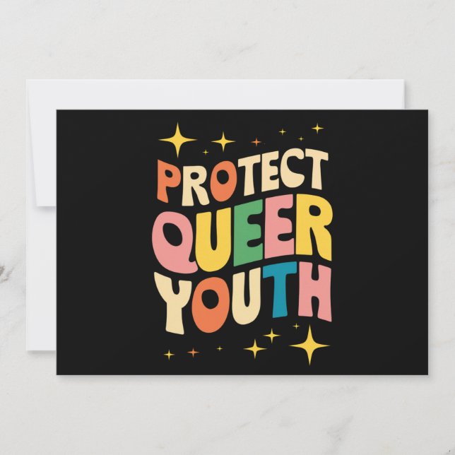 Convites Proteja Jovens Queer Proteja Crianças Trans LGBTQ (Frente)