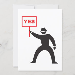 Convites Protesto de Figura do Stick Minimalista Sinal de N