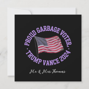 Convites Proud Garbage Voter Trump Vance 2024 Sai