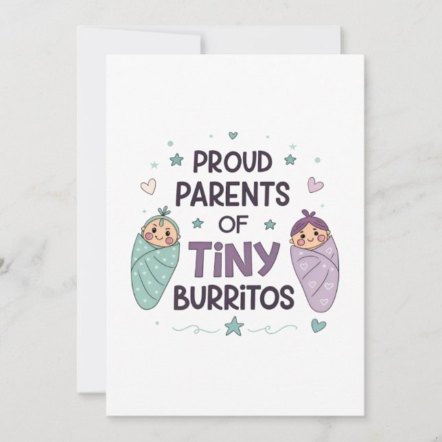 Convites Proud Parents of Tiny Burritos Art (Frente)
