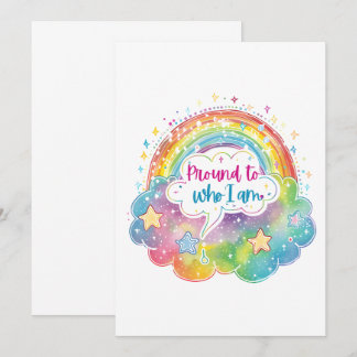Convites Proud to Who I Am Rainbow Art Self Love Pride Gift
