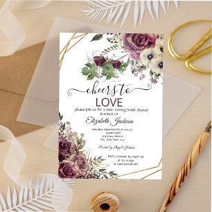 Convites Provando de vinho Chá de panela de Flores de Borgo