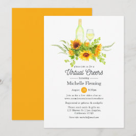 Convites Provando de Vinho Sunflower Chá de panela Virtual