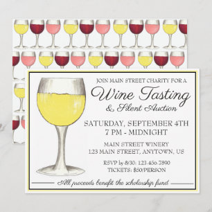 Convites Provando de vinho Vinho Branco Vidro Vidro Evento