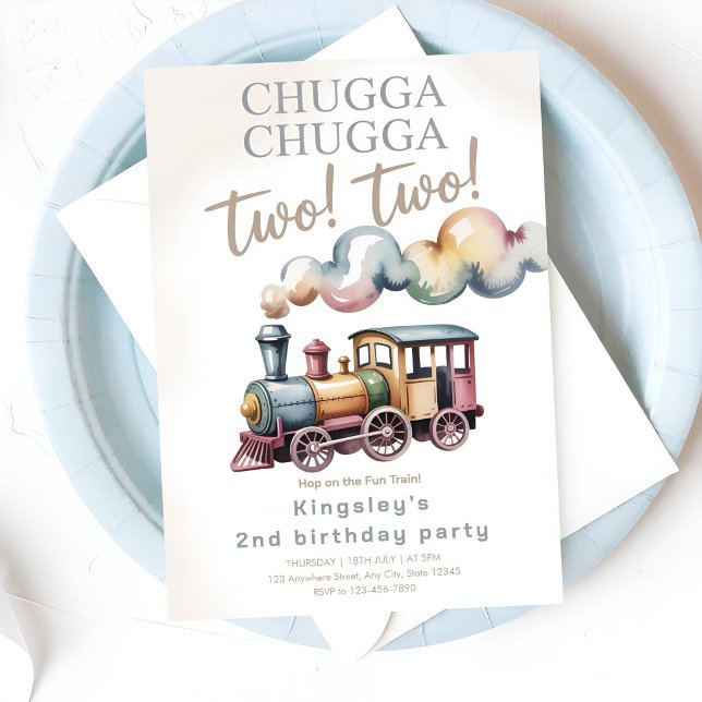 Convites Próxima Parada: 2 Anos! Festa de Aniversário de Tr (Criador carregado)