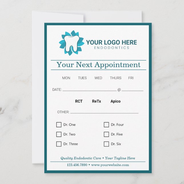 Convites Próximo Compromisso de Endodontica Editável (Frente)