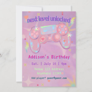 Convites Próximo Nível Desbloqueado, Aniversário de Gamer R