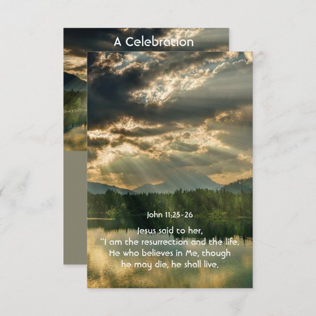 Convites Psalm 48:14 Scripture Celebration of Life Service (Frente/Verso)