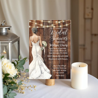 Convites Psalm 91:2 Bridal Shower Invitation