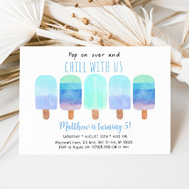 Convites Psicle Blue Ombre Chill Com Nós Aniversário