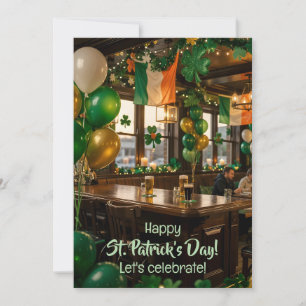 Convites Pub irlandês pronto para a festa do dia de São Pat