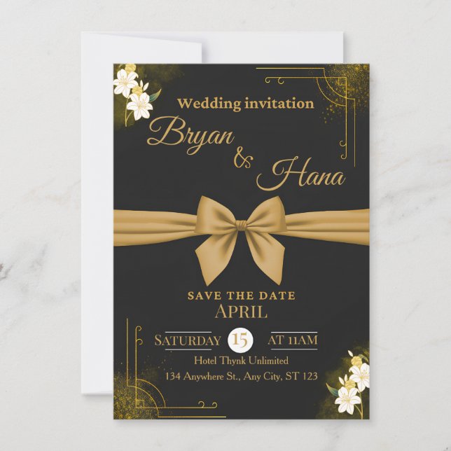Convites Public Wedding Invitation – Elegant Minimal Design (Frente)