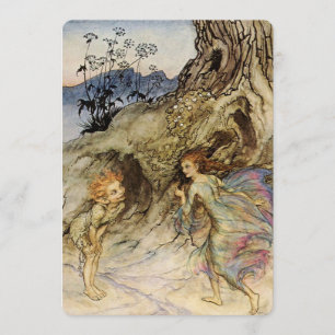 Convites “Puck e uma Fada” Aquarela de Arthur Rackham