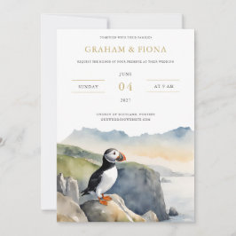 Convites Puffin Watercolor Invitation