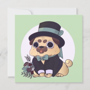 Convites Pug de Cueca