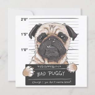 Convites Pug de Cueca