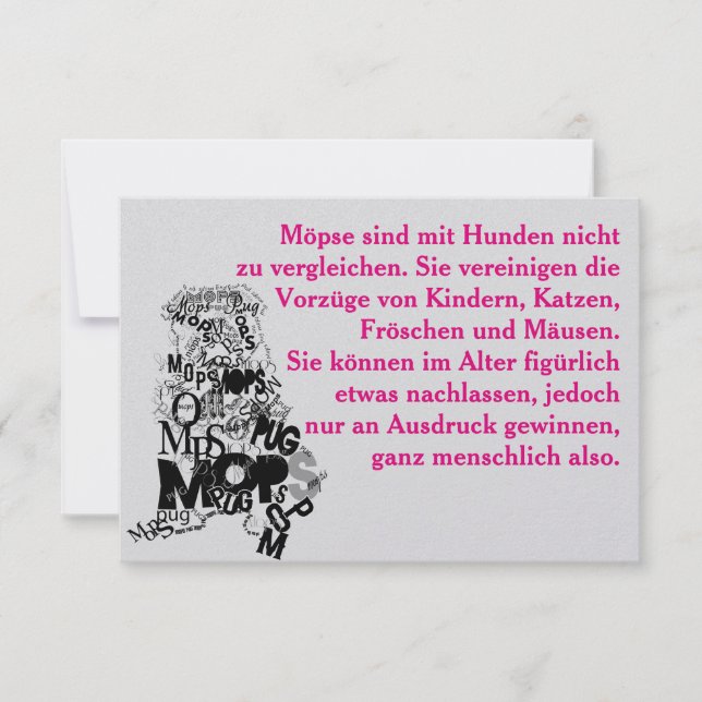 Convites Pug Dog Invants (Frente)