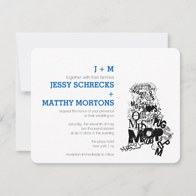 Convites Pug dos tipos (Frente)