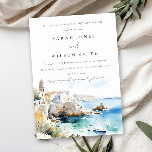 Convites Puglia Itália Paisagem Aquarela Casamento Aniversá