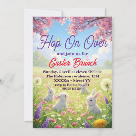 Convites Pule na Oferta Floral de Páscoa  Coelho Brunch de 