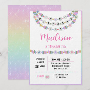 Convites Pulseira da Amizade Meninas Aniversário Era Festa 