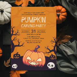 Convites Pumkin Carving Party Halloween