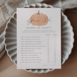 Convites Pumpkin Adivinha Quem Joga Chá de fraldas