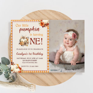 Convites Pumpkin Aniversário Nosso Pequeno Pumpkin Está Vir