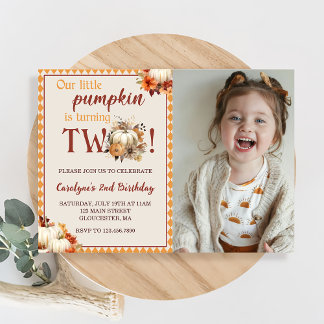 Convites Pumpkin Aniversário Nosso Pequeno Pumpkin Está Vir