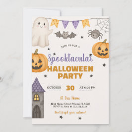 Convites Pumpkin Assombrado e Placa Ghost Bash