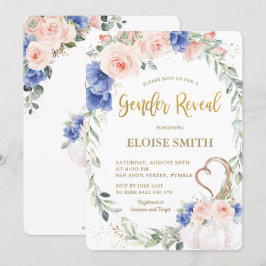Convites Pumpkin Blush Blue Floral Wreath Gênero Revenda